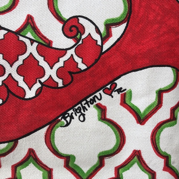 Like new! - BRIGHTON Christmas Love & Joy Double Sided Canvas Tote Bag - Picture 9 of 13